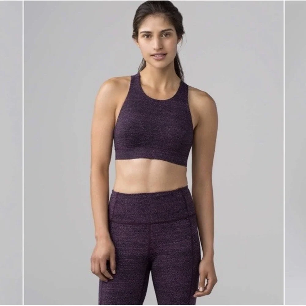 Lululemon‎ Fast & Fr** Bra (Nulux) Size 6 Salt Dark Mystic Black